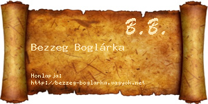 Bezzeg Boglárka névjegykártya
