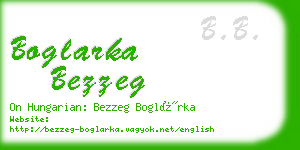 boglarka bezzeg business card